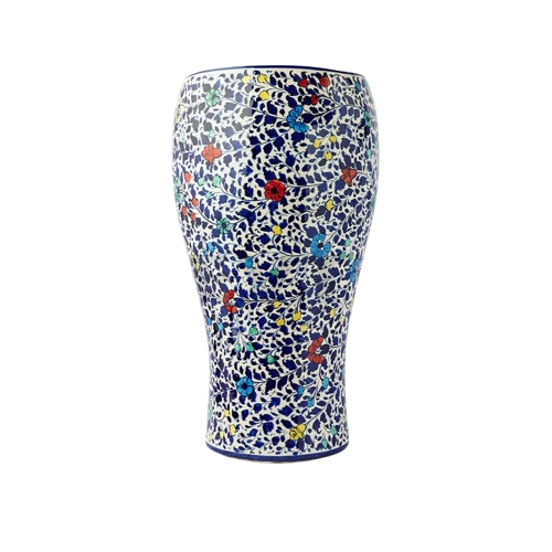Ceramic Floral Round Vase - Large (M-C)