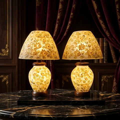 Floral Glow Table Lamp Set – Luxury Decorative Lamps