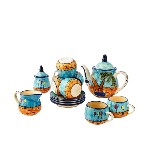 Ceramic Floral Desert Art Tea Set