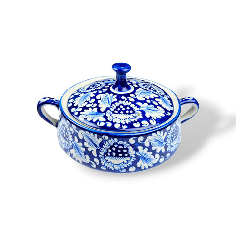 Blue Flower Medium Cover Pot