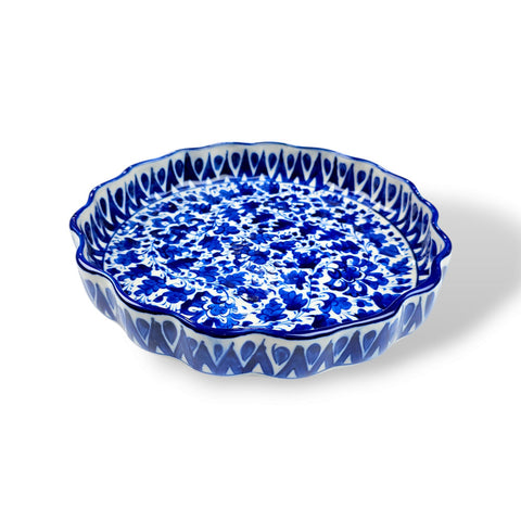 Serina Blue Round Serving Dish