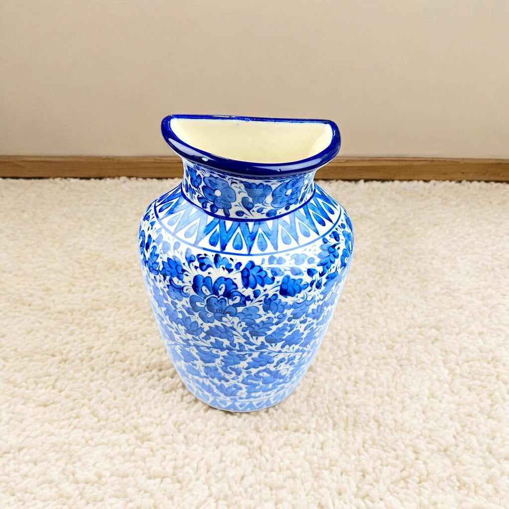 Serina Blue Bottle Hanging Planter