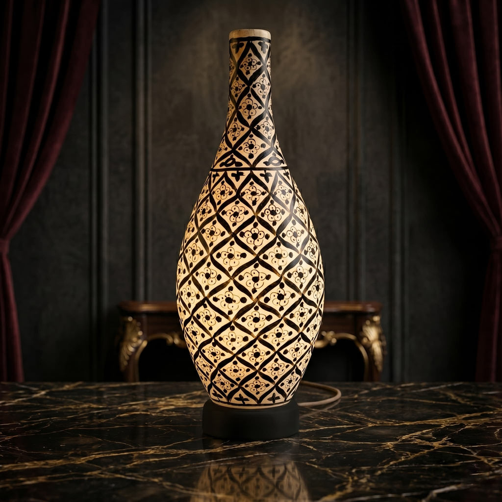 Geometric Pattern Vase Lamp – Luxury Decorative Lamp