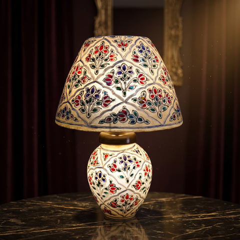 Elegant Floral Mosaic Table Lamp – Luxury Decorative Lamp