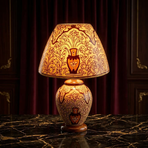 Elegant Vintage Floral Table Lamp – Warm Glow Decorative Piece