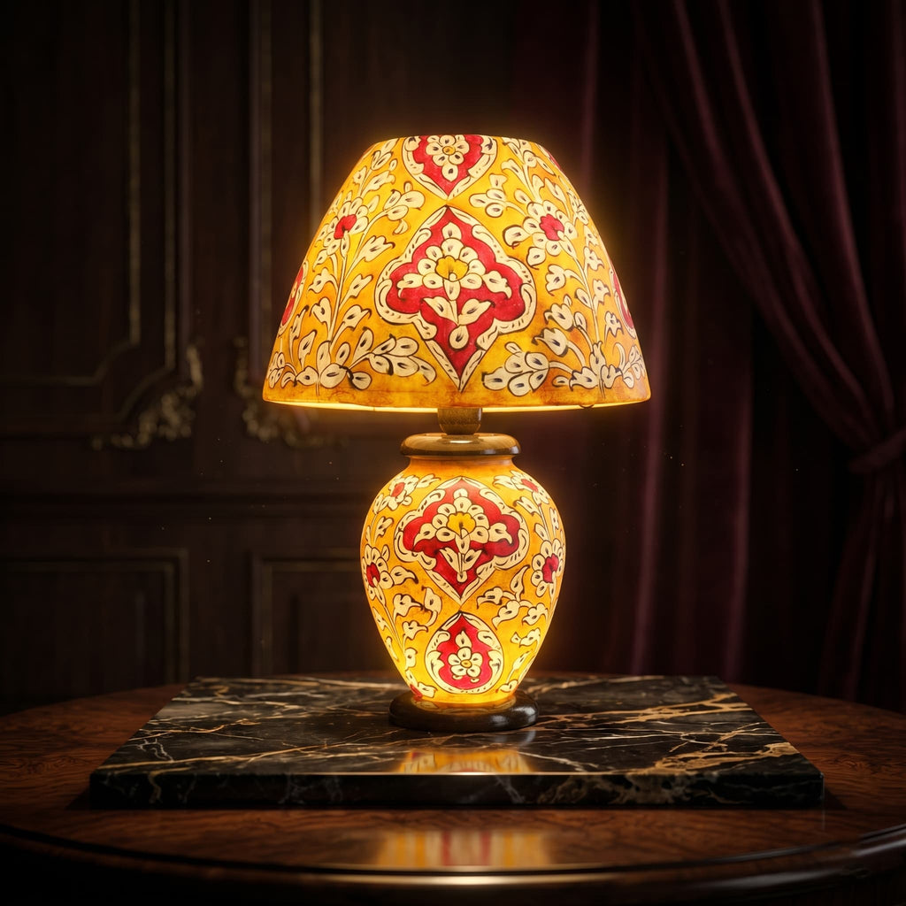 Radiant Classic Pattern Table Lamp – Golden Warm Glow