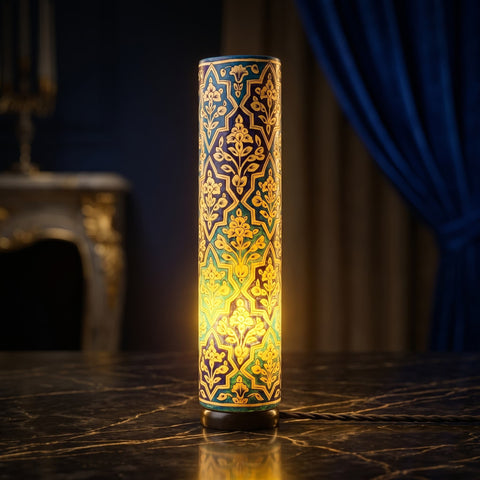 Royal Mosaic Column Lamp – Heritage Luxe Edition