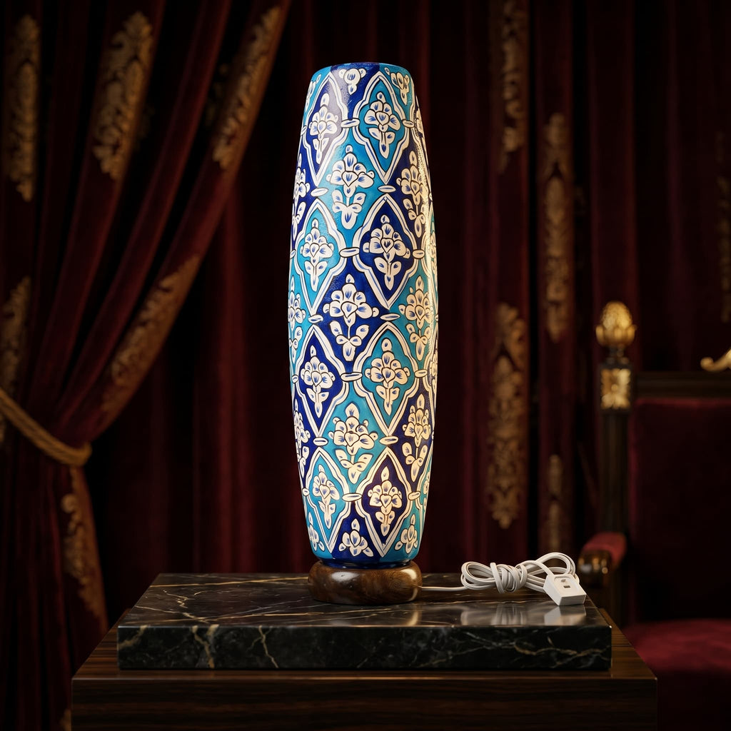 Geometric Blue Pattern Floor Lamp – Luxury Decorative Lamp