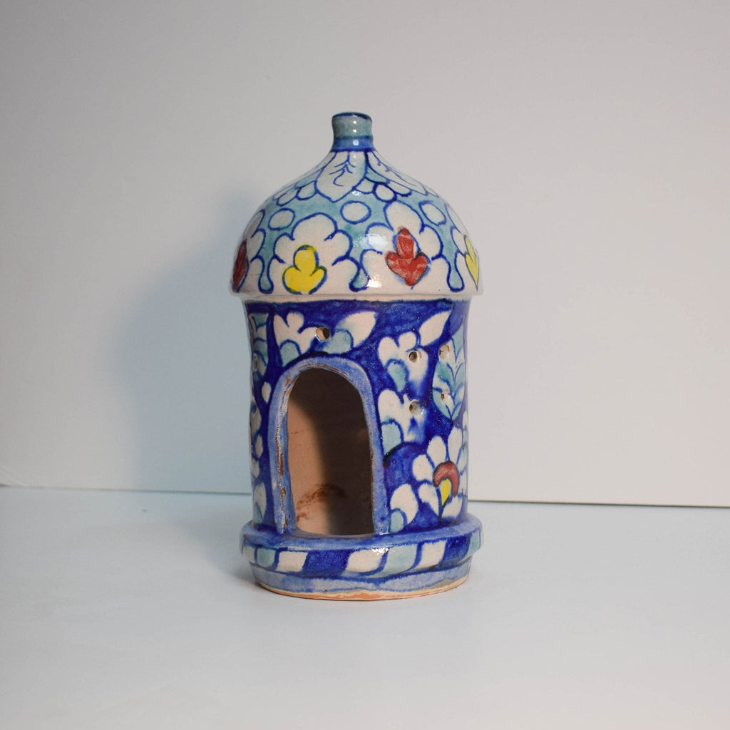 Blue Pottery Birds Nest