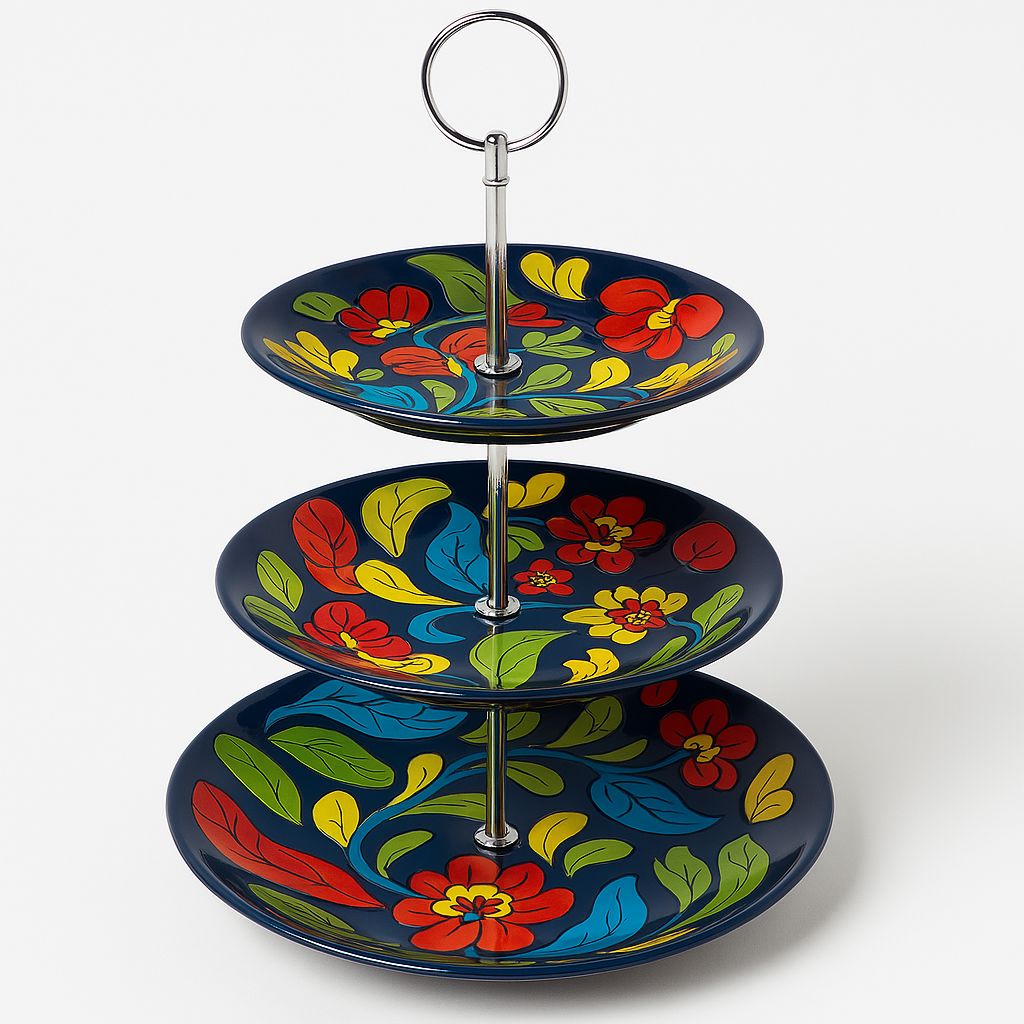 3-tier ceramic cake stand