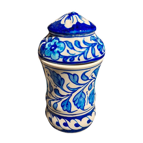 Blue Pottery Glass With Lid