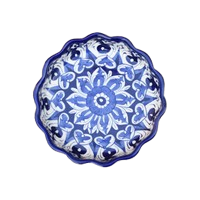 Iconic Blue Medium Round Serving dish|Blue pottery