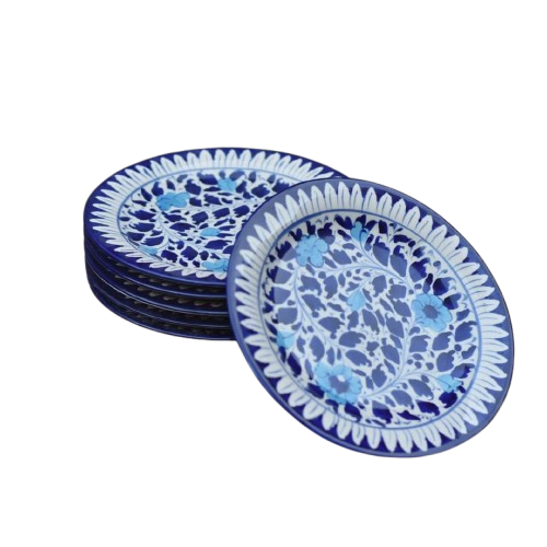 Floral White Dinner Plate| 10 inches|Set of 6