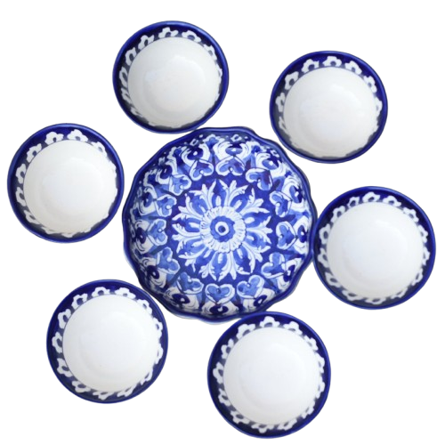 Iconic Blue 6 person Dessert Set(Round)