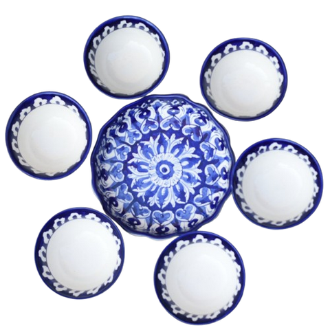 Iconic Blue 6 person Dessert Set(Round)