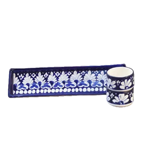 3 Piece Iconic Blue kebab Serving Set